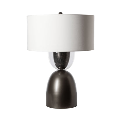 Union Table Lamp in Dark Smoke/Clear Steel.