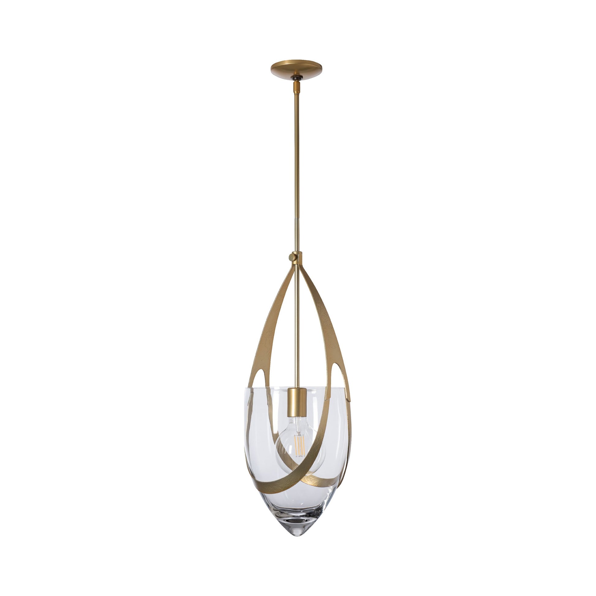 Vaso Pendant Light in Modern Brass.