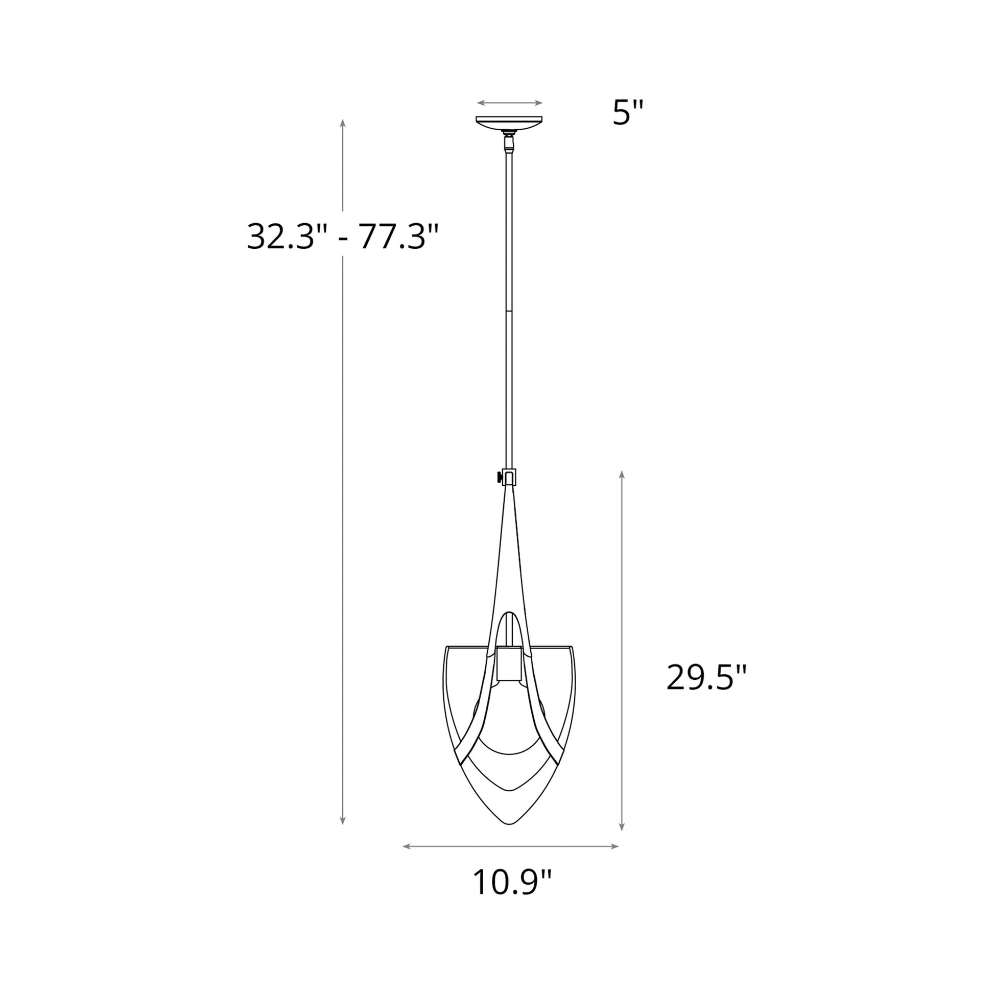 Vaso Pendant Light - line drawing.
