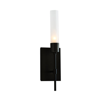 Vela Wall Light in Black/Frosted Glass.