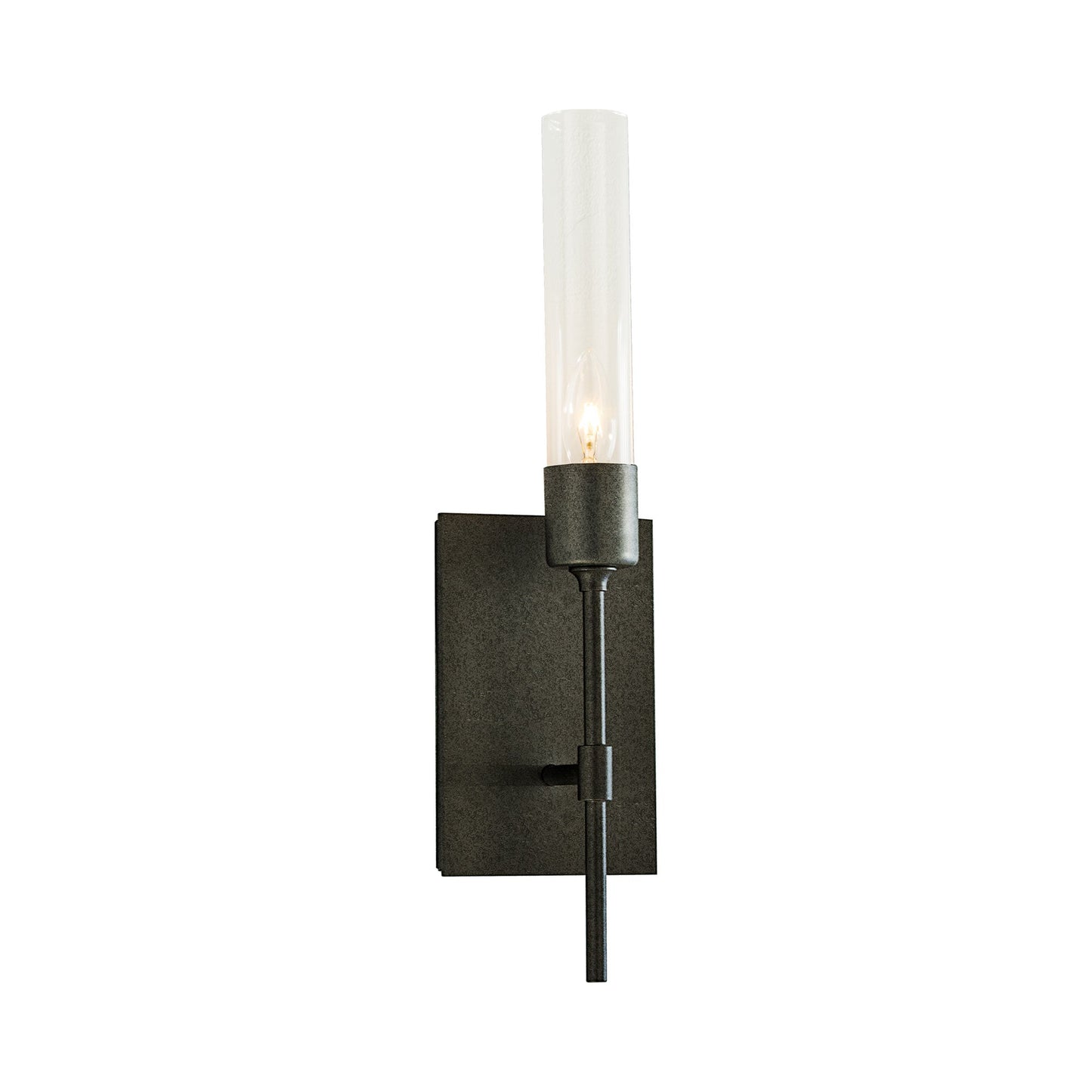 Vela Wall Light in Natural Iron/Clear Glass.