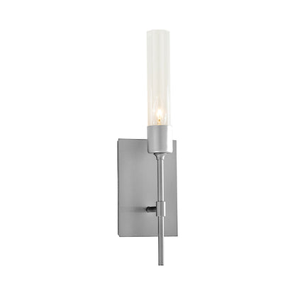 Vela Wall Light in Sterling/Clear Glass.