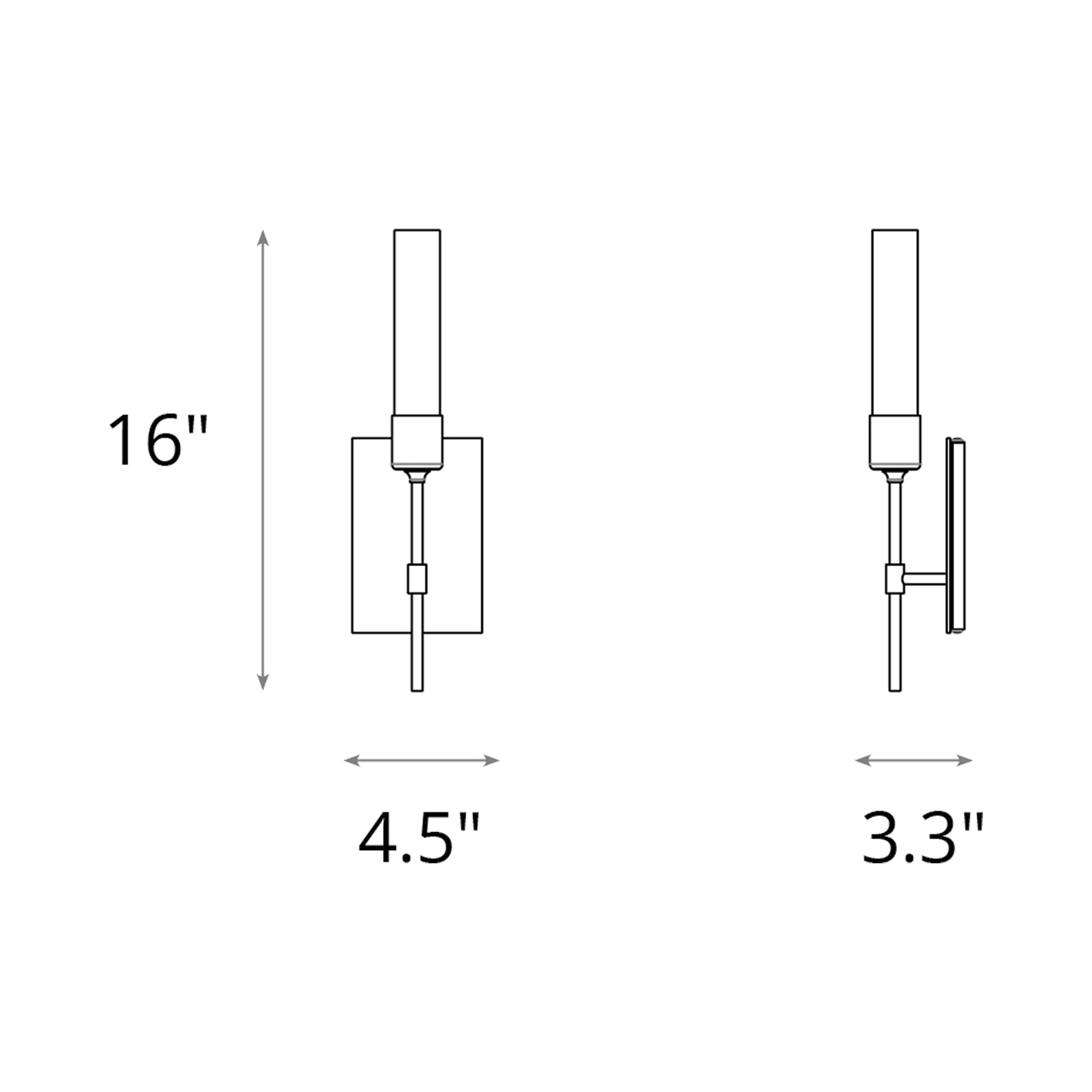 Vela Wall Light - line drawing.