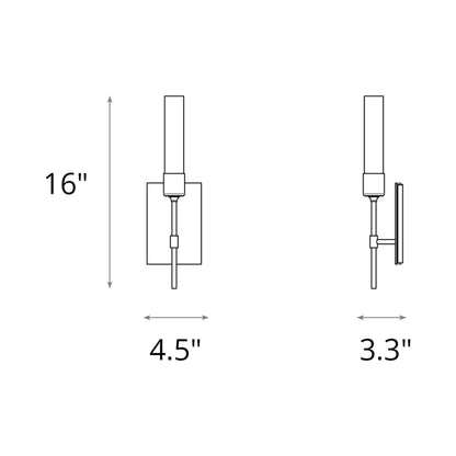 Vela Wall Light - line drawing.