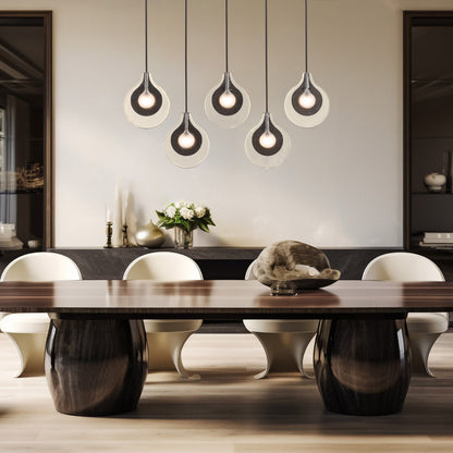 Veneto Linear Pendant Light in dining room.