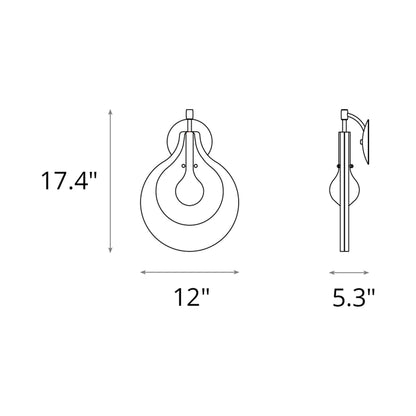 Veneto Wall Light - line drawing.
