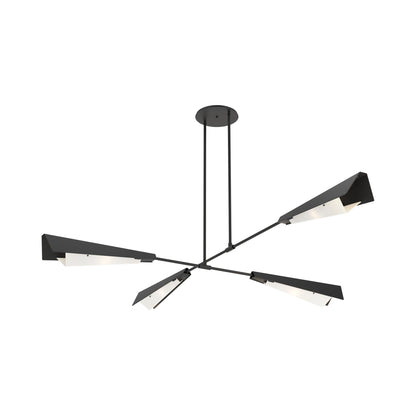 Vertex Semi Flush Convertible Pendant Light in Black/Black.
