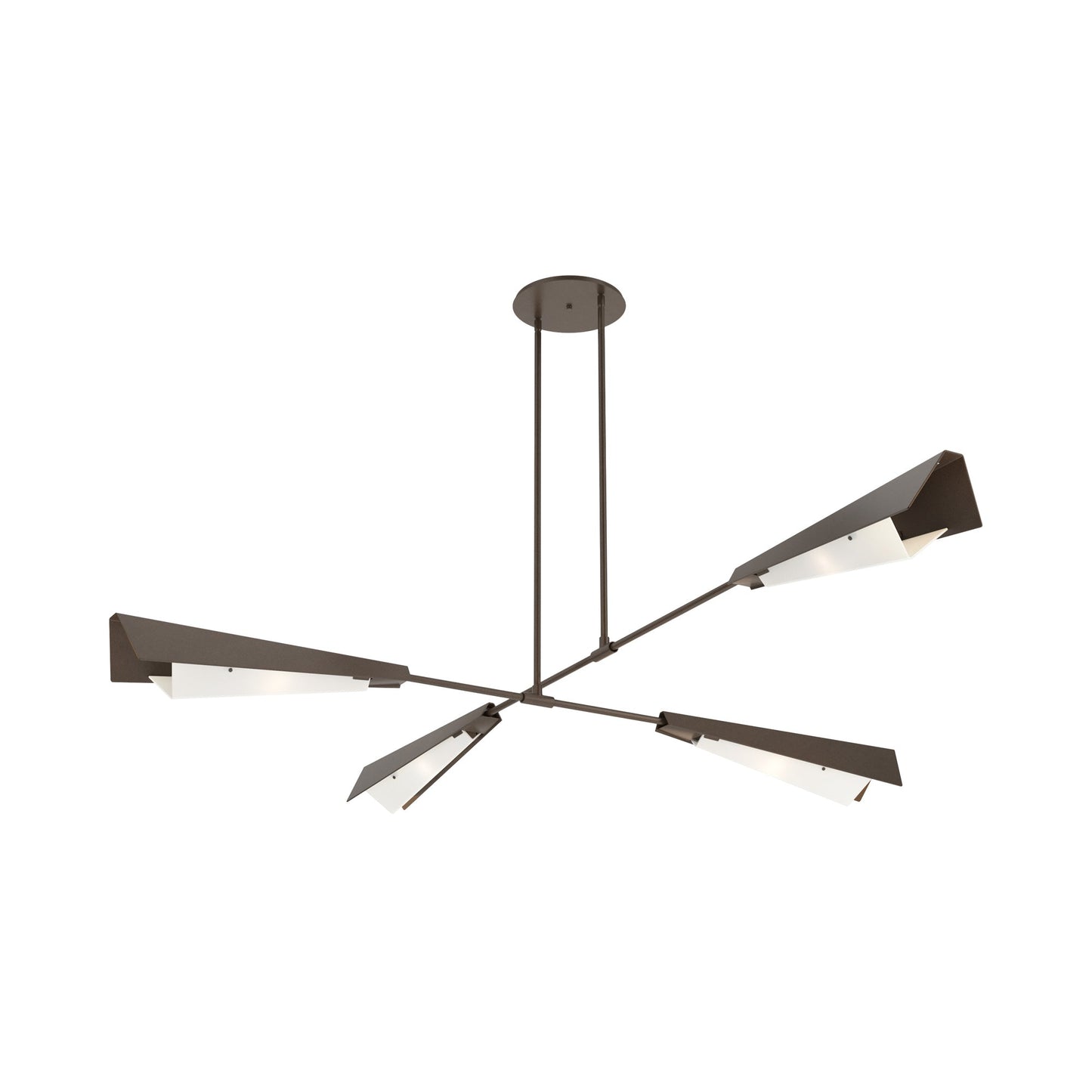 Vertex Semi Flush Convertible Pendant Light in Bronze/Bronze.