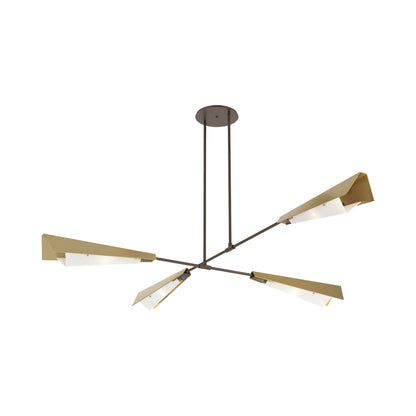 Vertex Semi Flush Convertible Pendant Light in Bronze/Modern Brass.
