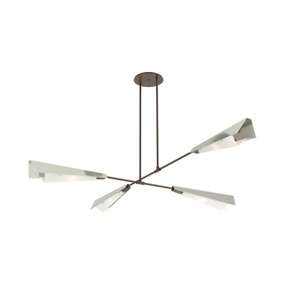 Vertex Semi Flush Convertible Pendant Light in Bronze/Sterling.