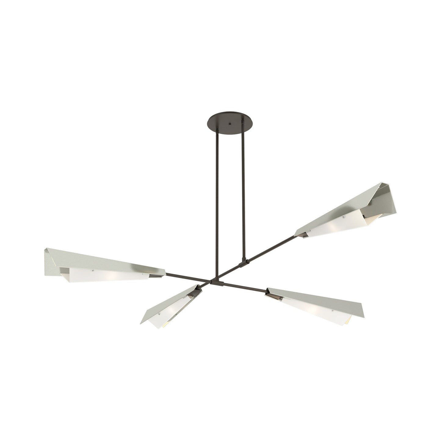 Vertex Semi Flush Convertible Pendant Light in Dark Smoke/Sterling.