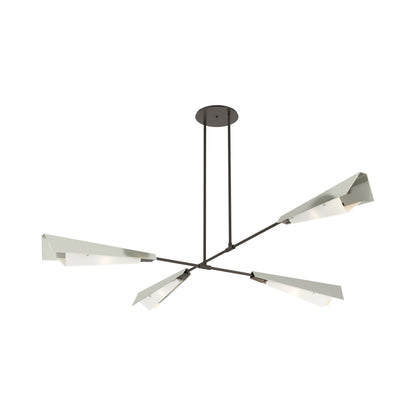 Vertex Semi Flush Convertible Pendant Light in Dark Smoke/Sterling.