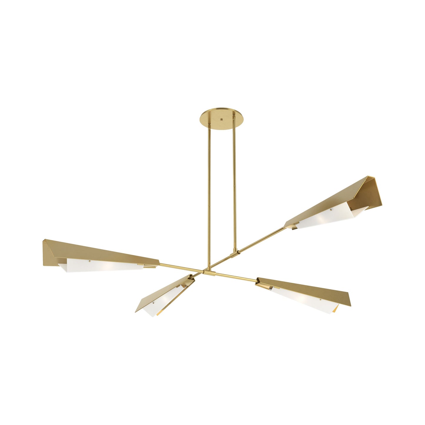 Vertex Semi Flush Convertible Pendant Light in Modern Brass/Modern Brass.