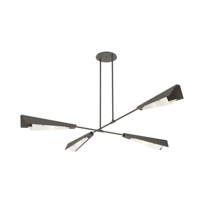 Vertex Semi Flush Convertible Pendant Light in Natural Iron/Natural Iron.