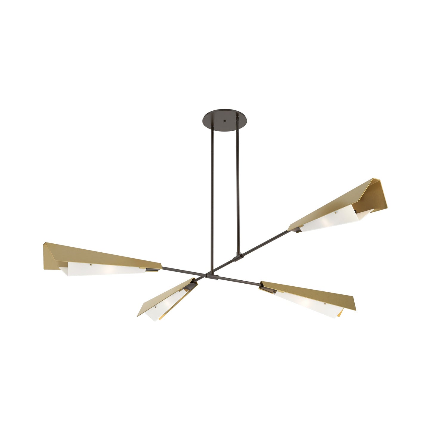 Vertex Semi Flush Convertible Pendant Light in Oil Rubbed Bronze/Modern Brass.