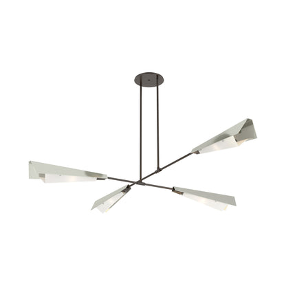 Vertex Semi Flush Convertible Pendant Light in Oil Rubbed Bronze/Sterling.