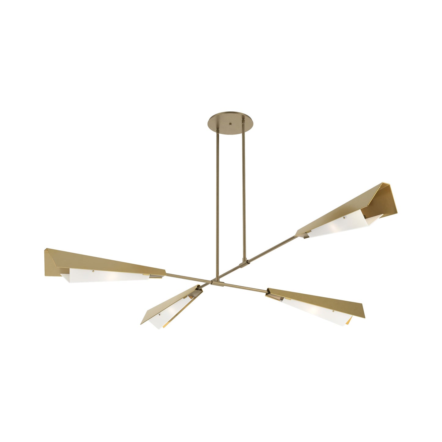 Vertex Semi Flush Convertible Pendant Light in Soft Gold/Modern Brass.