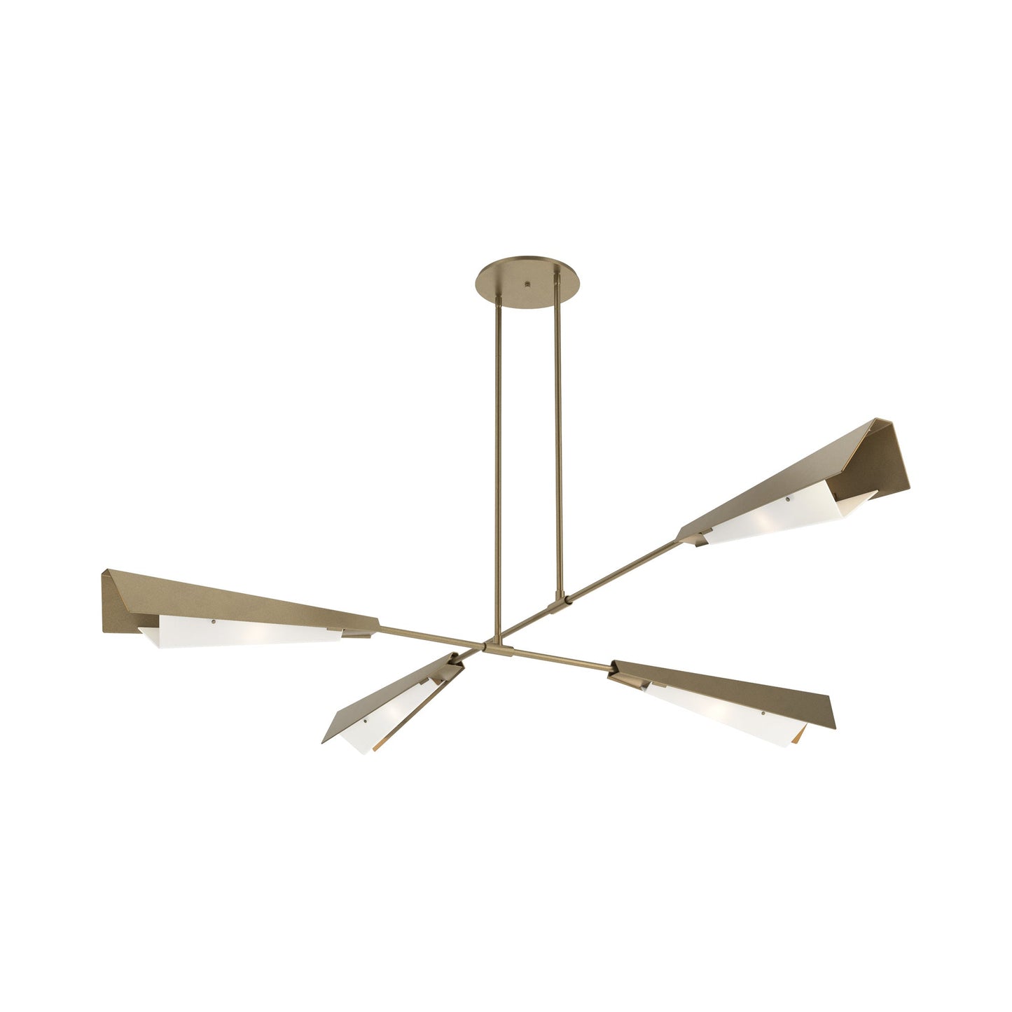 Vertex Semi Flush Convertible Pendant Light in Soft Gold/Soft Gold.