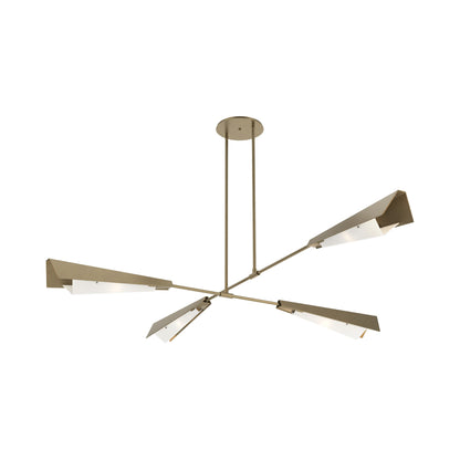 Vertex Semi Flush Convertible Pendant Light in Soft Gold/Soft Gold.