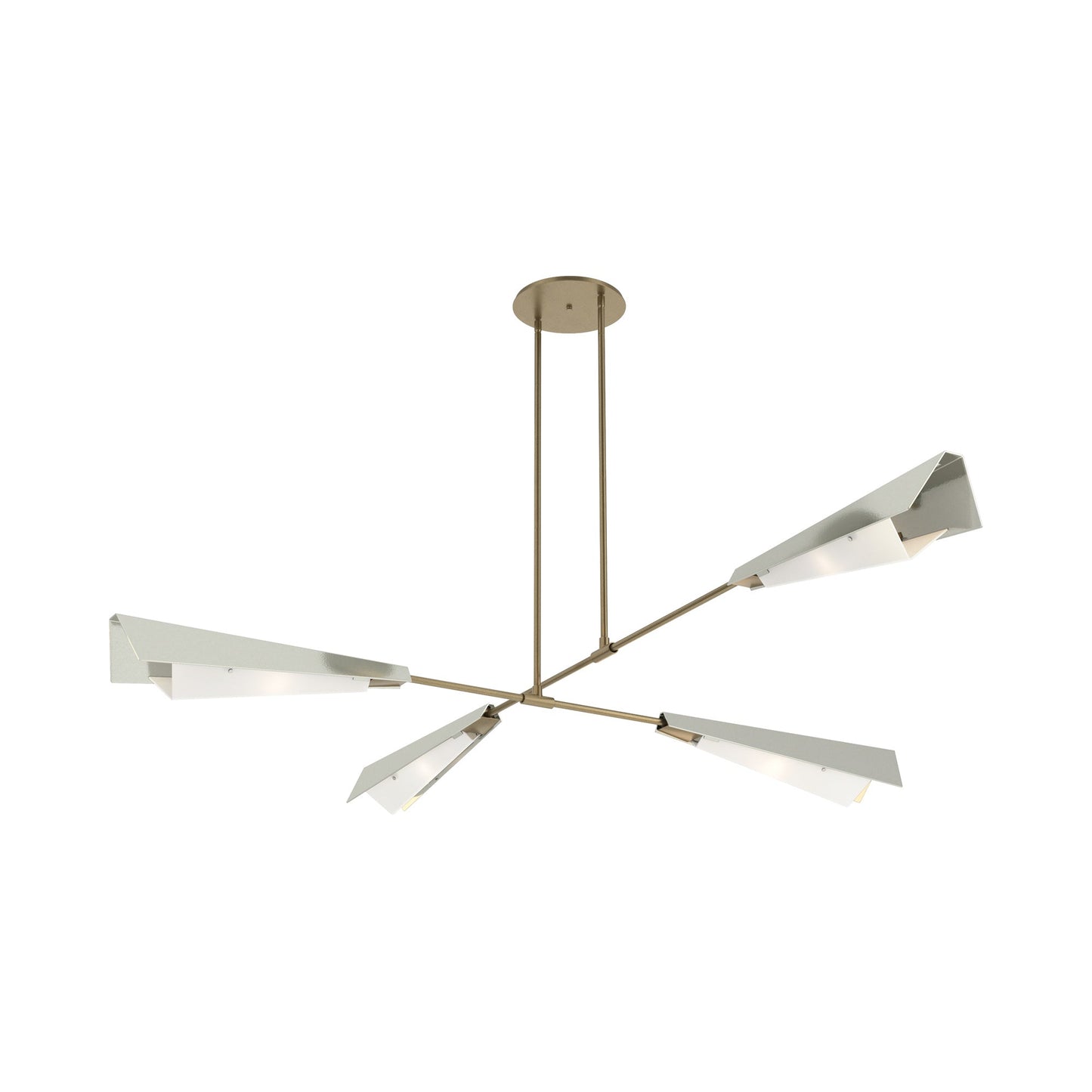 Vertex Semi Flush Convertible Pendant Light in Soft Gold/Sterling.