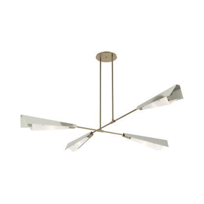 Vertex Semi Flush Convertible Pendant Light in Soft Gold/Sterling.