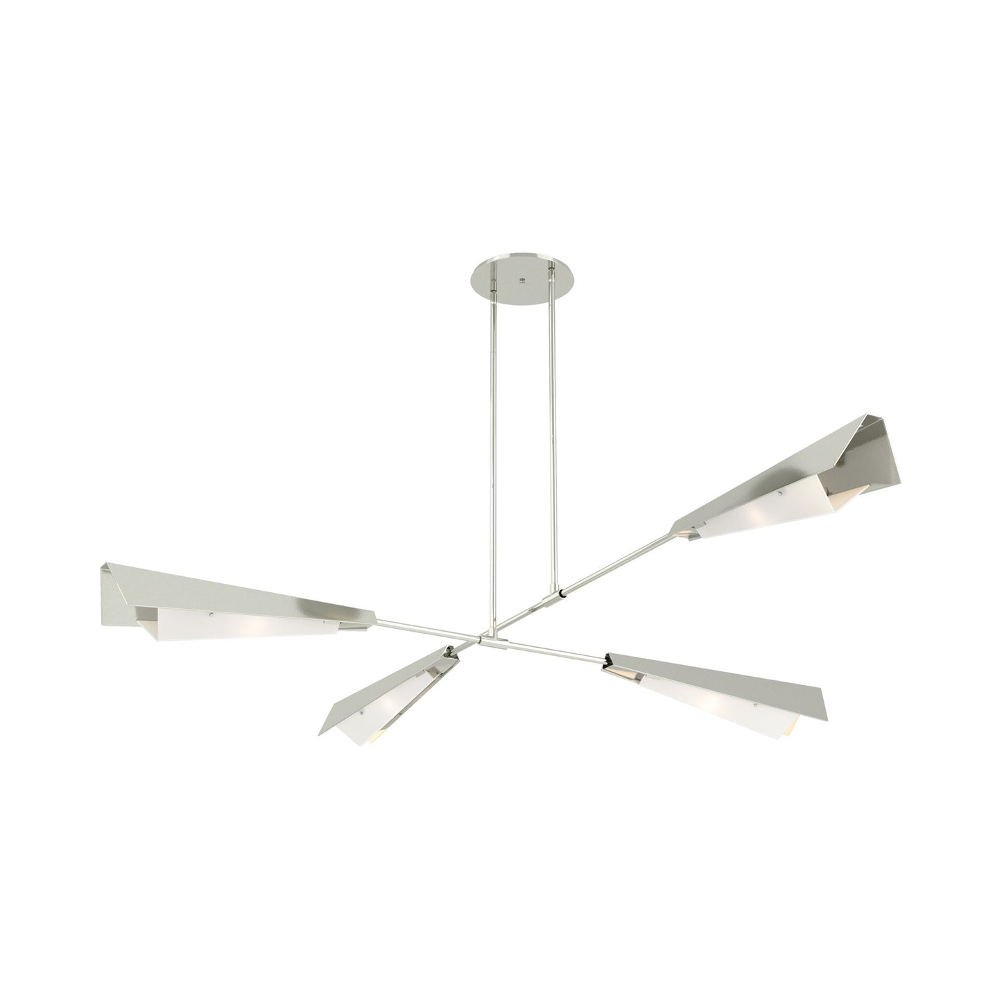 Vertex Semi Flush Convertible Pendant Light in Sterling/Sterling.