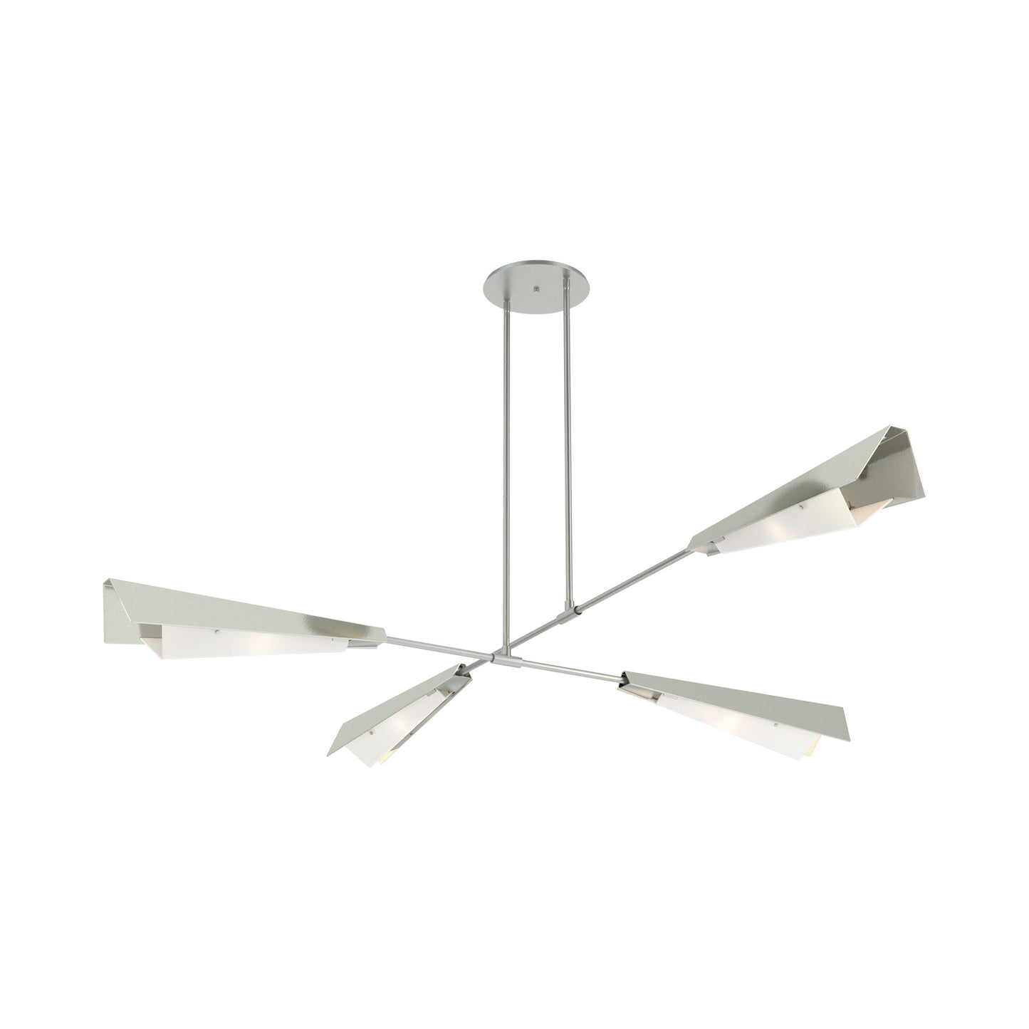Vertex Semi Flush Convertible Pendant Light in Vintage Platinum/Sterling.