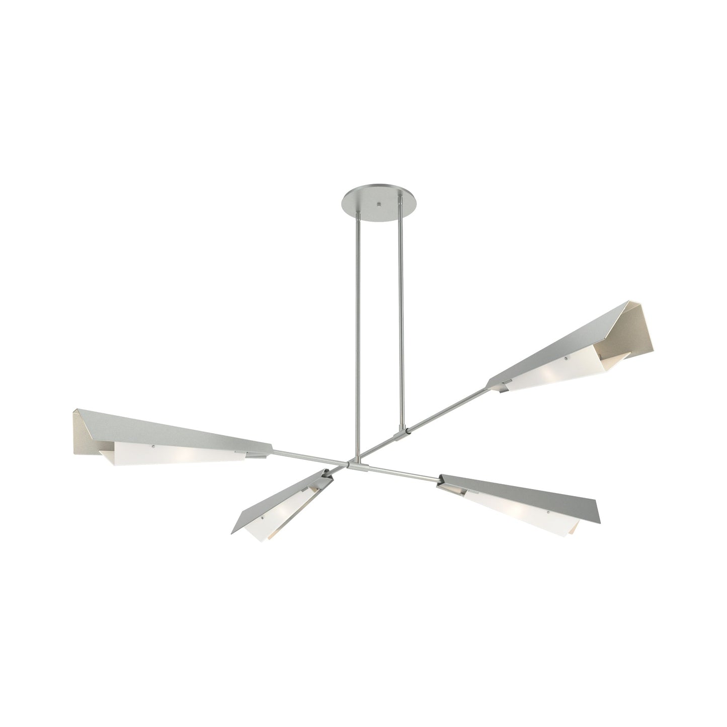 Vertex Semi Flush Convertible Pendant Light in Vintage Platinum/Vintage Platinum.