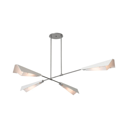 Vertex Semi Flush Convertible Pendant Light in Vintage Platinum/White.