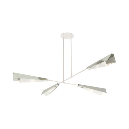 Vertex Semi Flush Convertible Pendant Light in White/Sterling.