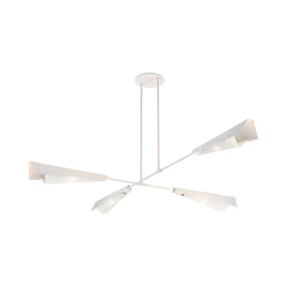 Vertex Semi Flush Convertible Pendant Light in White/White.