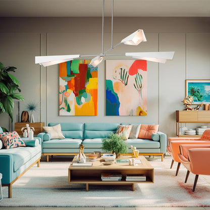 Vertex Semi Flush Convertible Pendant Light in living room.