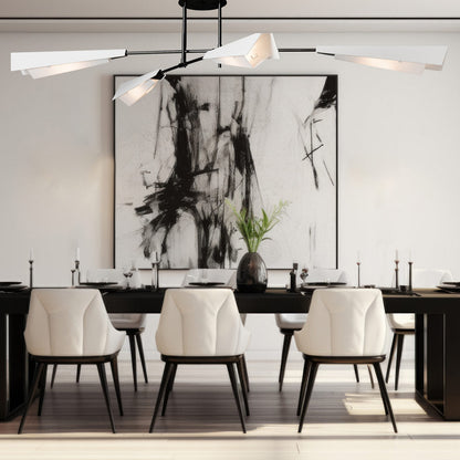 Vertex Semi Flush Convertible Pendant Light in dining room.