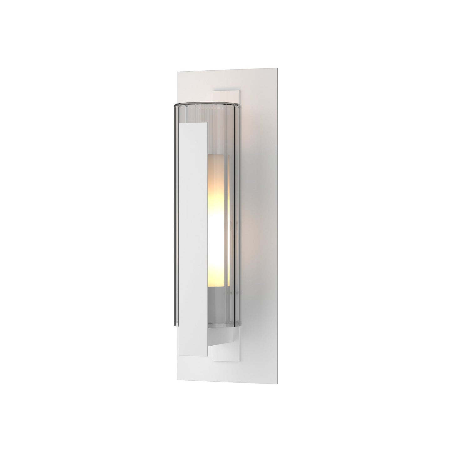 Vertical Bar Outdoor Fluted Glass Wall Light (18.8-Inch).