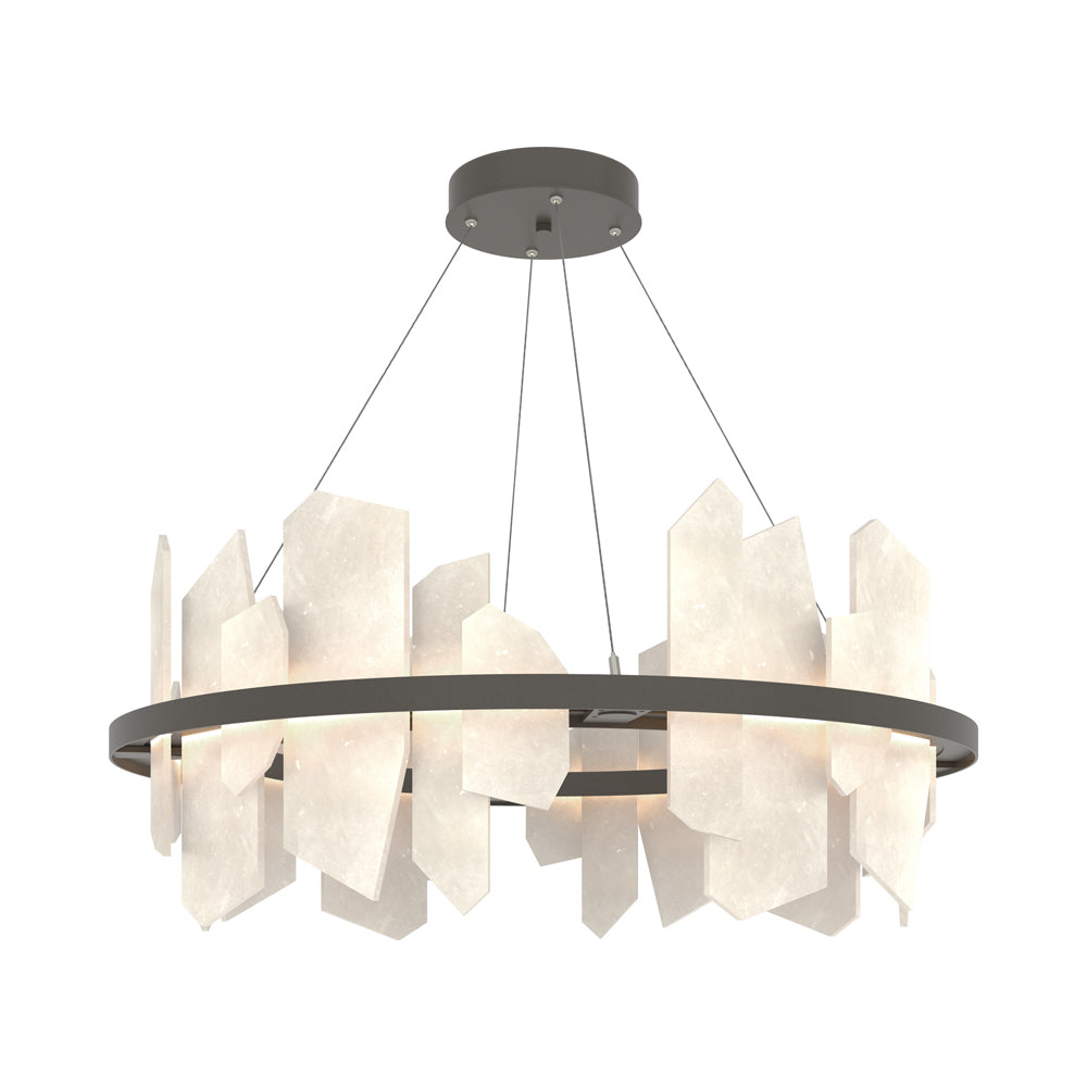 Volterra Circular LED Pendant Light in Dark Smoke.