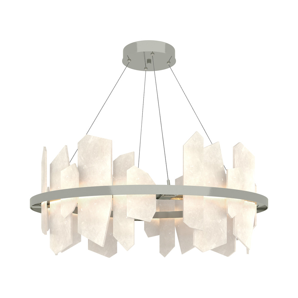 Volterra Circular LED Pendant Light in Sterling.