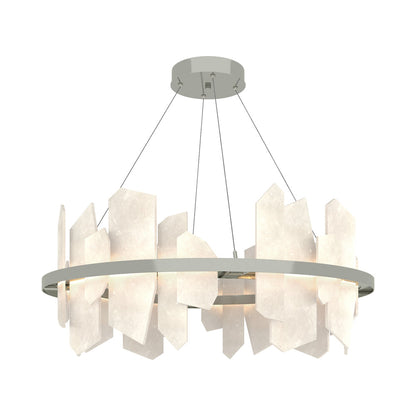 Volterra Circular LED Pendant Light in Sterling.