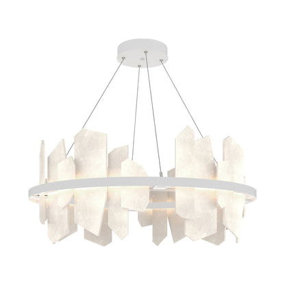Volterra Circular LED Pendant Light in White.
