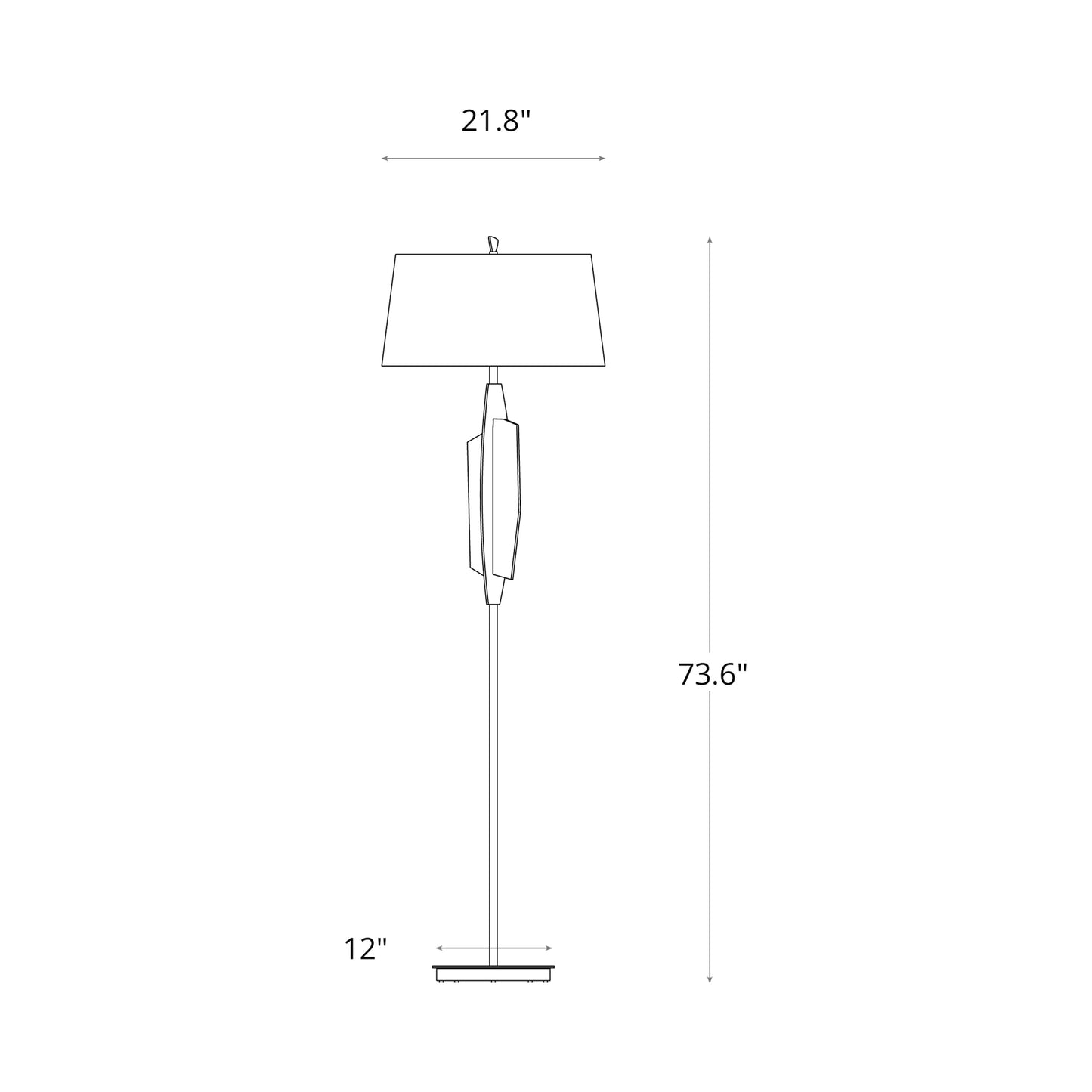 Volterra Floor Lamp - line drawing.