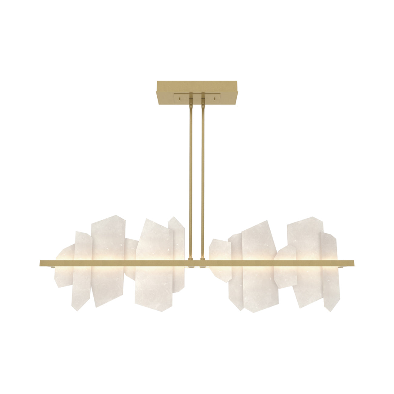 Volterra Linear LED Pendant Light in Modern Brass.