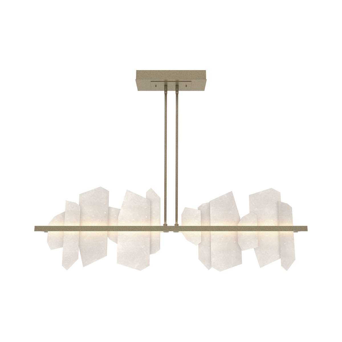 Volterra Linear LED Pendant Light in Soft Gold.