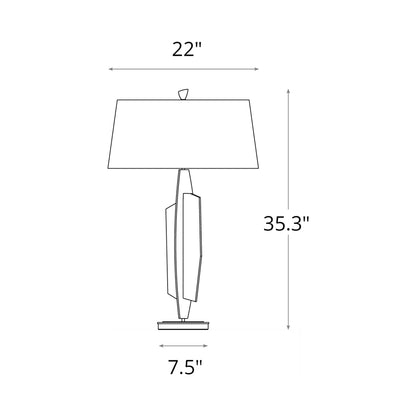 Volterra Table Lamp - line drawing.