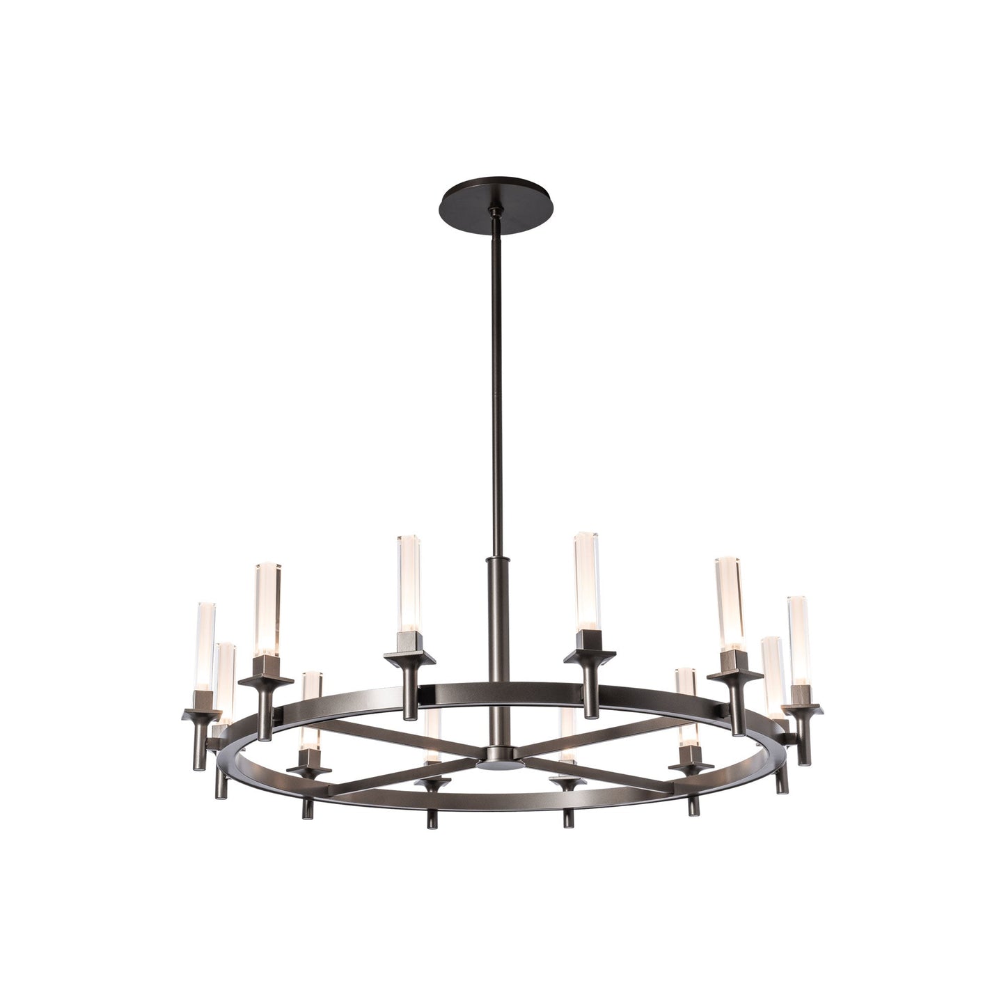 Windsor Chandelier in Dark Smoke/Frosted Glass (12-Light).