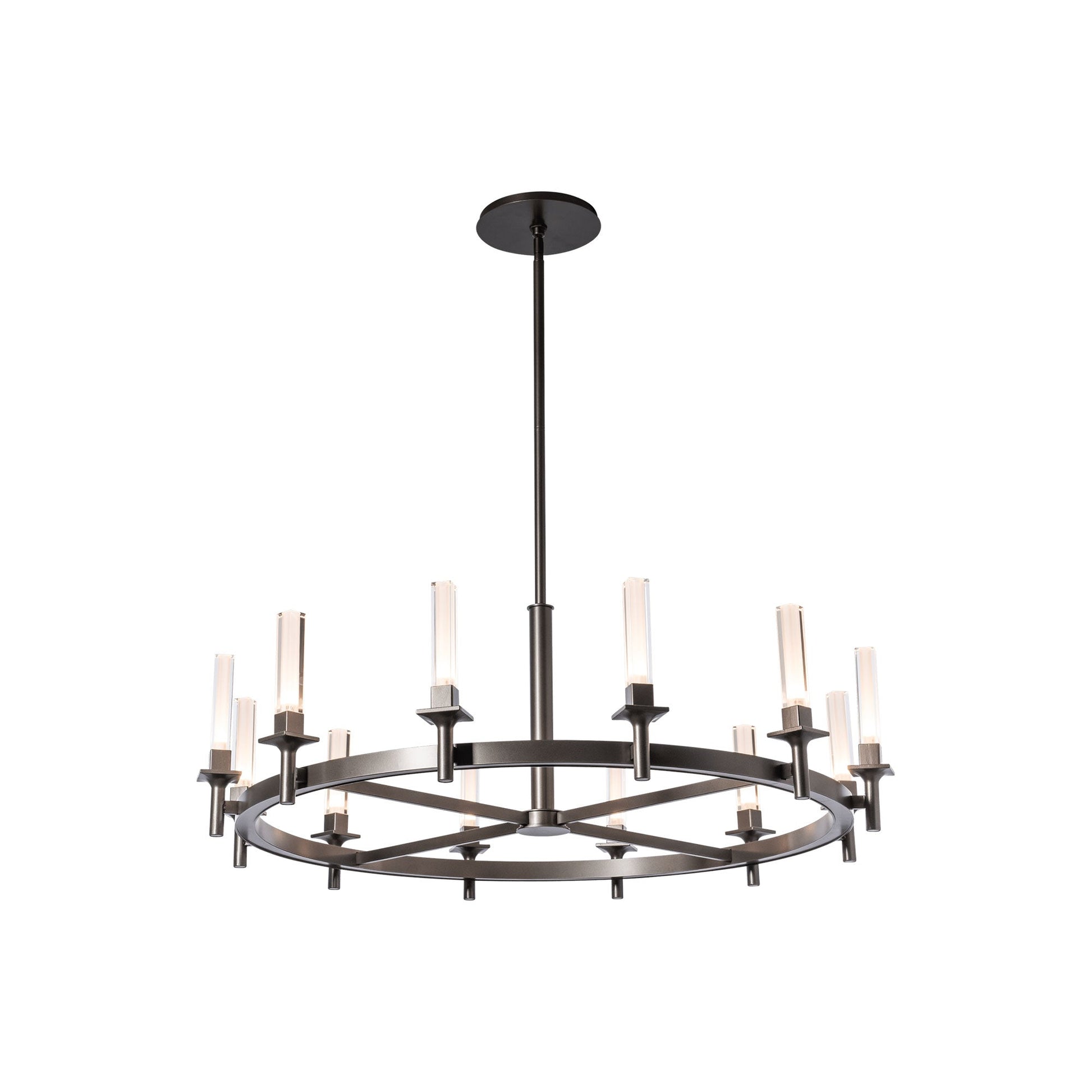 Windsor Chandelier in Dark Smoke/Frosted Glass (12-Light).