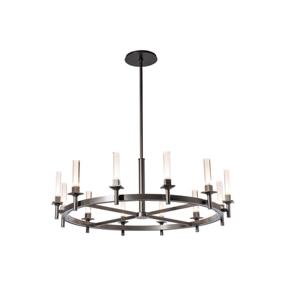 Windsor Chandelier in Dark Smoke/Frosted Glass (12-Light).
