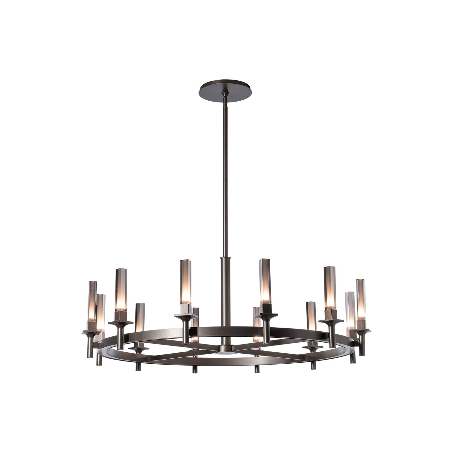 Windsor Chandelier in Dark Smoke/Mirrored Smoke Glass (12-Light).