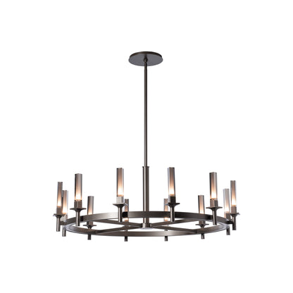 Windsor Chandelier in Dark Smoke/Mirrored Smoke Glass (12-Light).