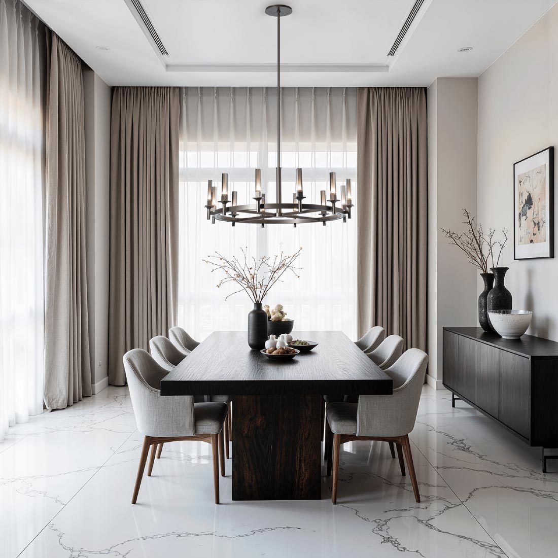 Windsor Chandelier in living room.