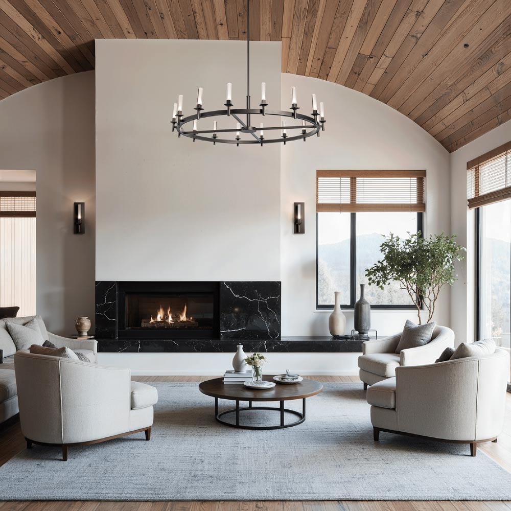 Windsor Chandelier in living room.