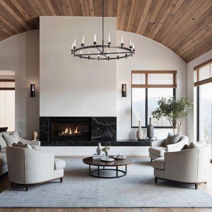 Windsor Chandelier in living room.